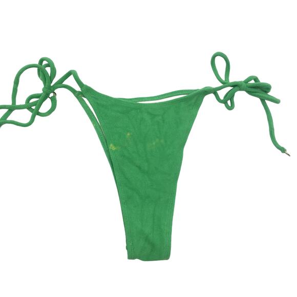 Faithfull The Brand Andrea Bikini Bottom S Side Tie Strappy Mid Rise Terry Cloth - Picture 1 of 6